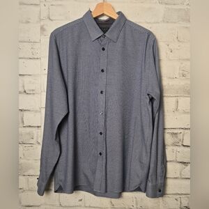 Ted Baker London Men’s Dress Shirt Size 6 XL Navy Microprint Stretch